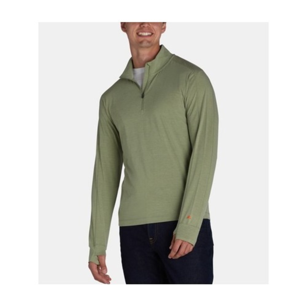 Ozark Trail Mens Quarter Zip Pullover with Long Sleeve Sage Tile Size XL (46/48)